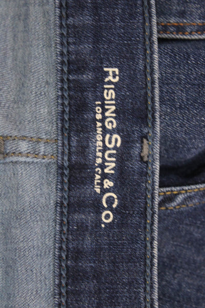 Rising Sun Mens Dark Blue Straight Jeans Button Fly Classic Size 33
