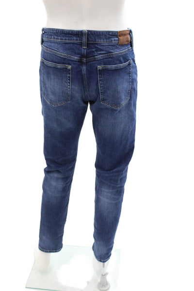 Flint and Tinder Mens Dark Blue Straight Tapered Jeans Size 32