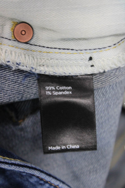 Flint and Tinder Mens Dark Blue Straight Tapered Jeans Size 32