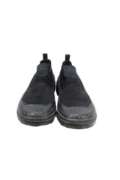 Clarks Women Monochromatic Slip-On Low-Top Casual Sneakers Solid Black Size 9