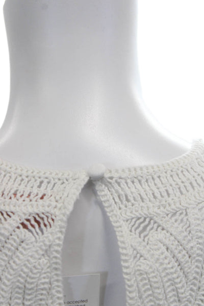 Shyanne Women Sleeveless High Neck Rayon Bohemian Tank White Size S