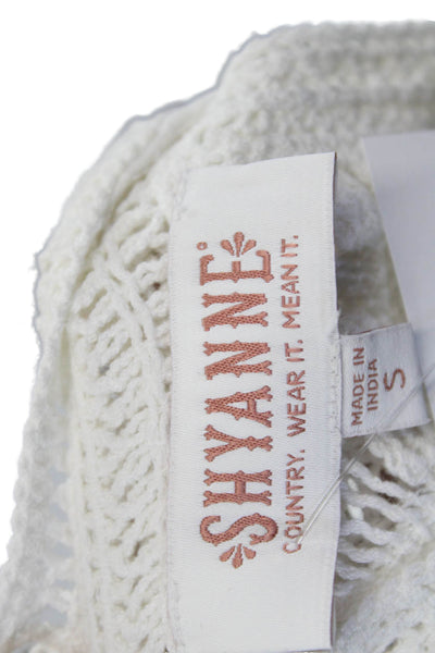 Shyanne Women Sleeveless High Neck Rayon Bohemian Tank White Size S