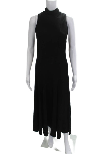 Worth Women Maxi Tank Dress Black Mock Neck Sleeveless Zip Size 8