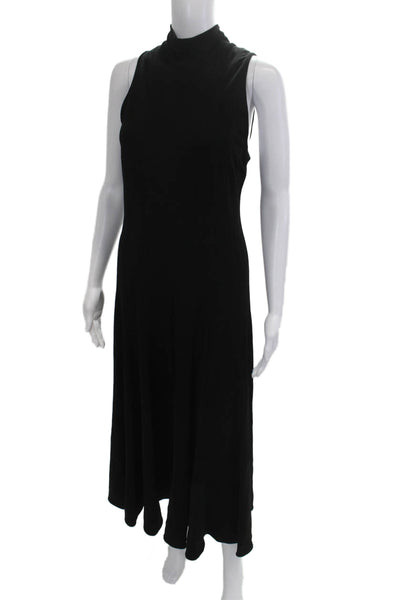 Worth Women Maxi Tank Dress Black Mock Neck Sleeveless Zip Size 8