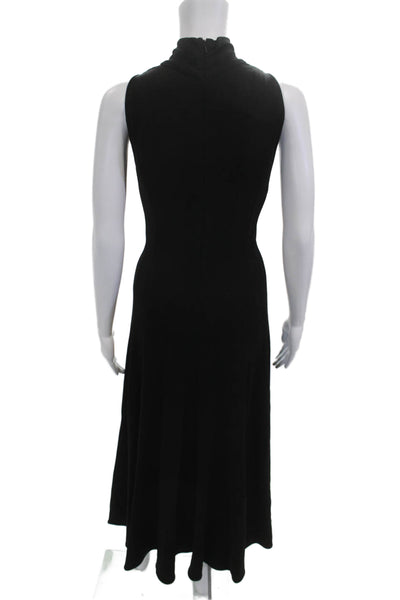 Worth Women Maxi Tank Dress Black Mock Neck Sleeveless Zip Size 8