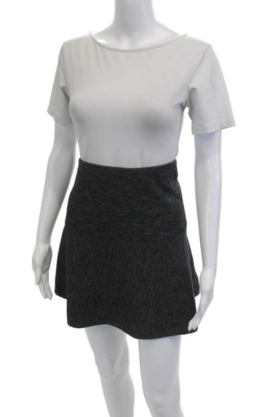 Theory Womens A-Line Mini Skirt Dark Gray Wool Size M