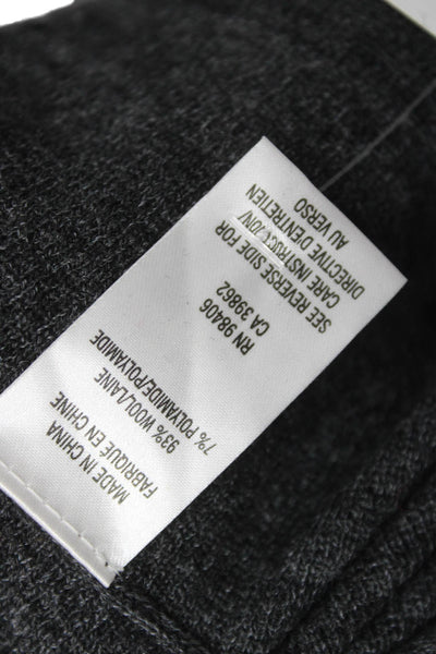 Theory Womens A-Line Mini Skirt Dark Gray Wool Size M