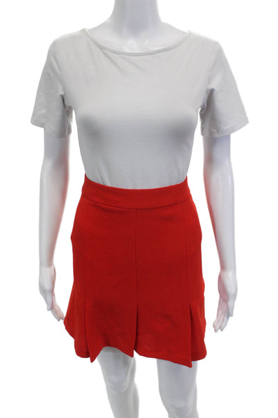 Nanette Lepore Womens A-Line Mini Skort Red 94% Polyester 6% Elastane Size 6