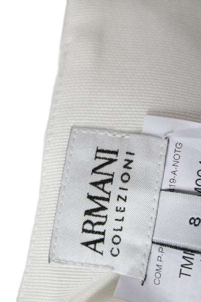 Armani Collezioni Womens Sheath T Shirt Dress White Cotton Elastane Zip Size 8