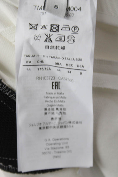 Armani Collezioni Womens Sheath T Shirt Dress White Cotton Elastane Zip Size 8
