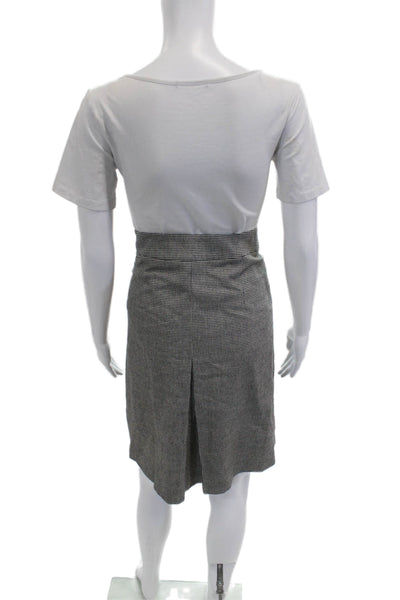 Les Copains Womens Pleated Check Skirt Black Size 42
