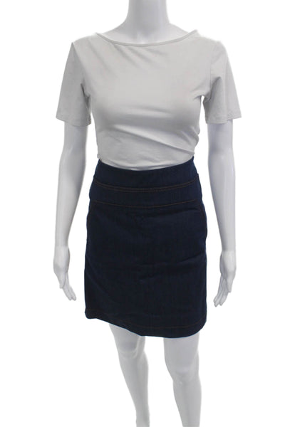 Akris Punto Women Straight Pencil Skirt Dark Blue Size 6