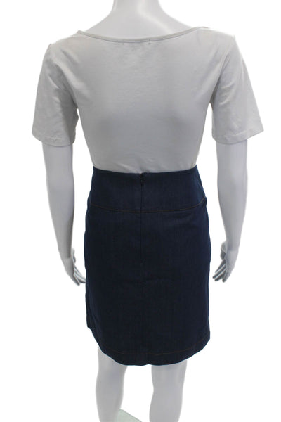 Akris Punto Women Straight Pencil Skirt Dark Blue Size 6