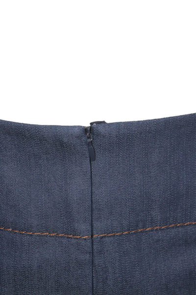 Akris Punto Women Straight Pencil Skirt Dark Blue Size 6