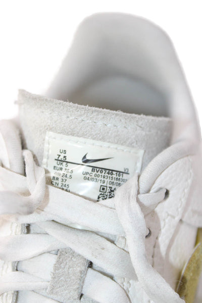 Nike Womens Leather Air Force 1 Sneakers White Vandalized Black Size 7.5