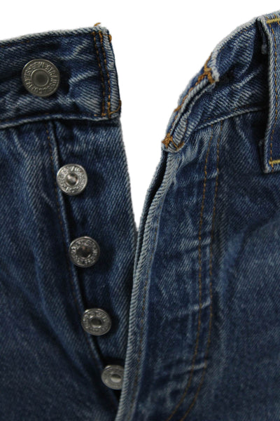 Levis Unisex Ankle Straight Jeans Blue High Rise 25in Inseam Size 24