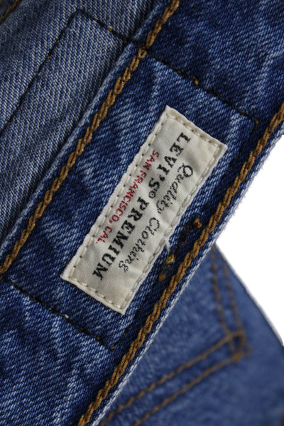Levis Unisex Ankle Straight Jeans Blue High Rise 25in Inseam Size 24