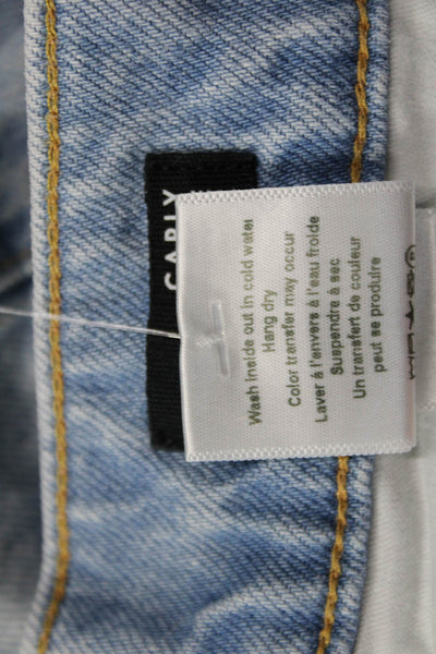 Veronica Beard Womens Cropped Flared Light Blue High Rise Cotton Jeans Size 25