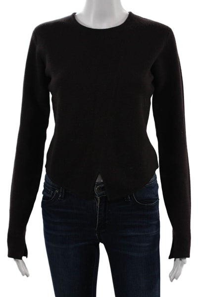 Thalian Unisex Black 100% Wool Pullover Crew Neck Long Sleeve Sweater Size S