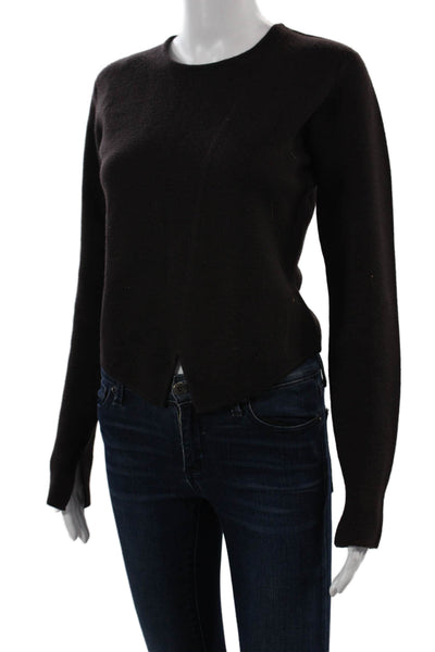 Thalian Unisex Black 100% Wool Pullover Crew Neck Long Sleeve Sweater Size S