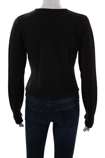 Thalian Unisex Black 100% Wool Pullover Crew Neck Long Sleeve Sweater Size S