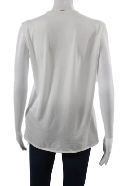 Boss Hugo Boss Women Basic V-Neck Sleeveless Blouse White Size S