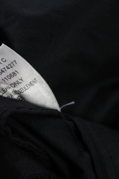 Theory Womens Cropped Dress Pants Black Cotton Button 25 Inseam Size 4