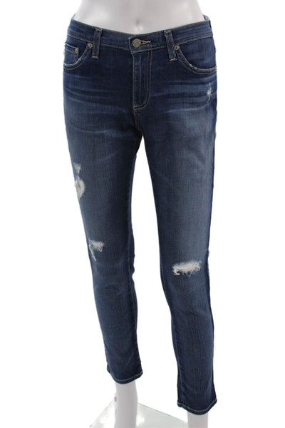 AG Adriano Goldschmied Women Ankle Skinny Jeans Dark Blue Size 27