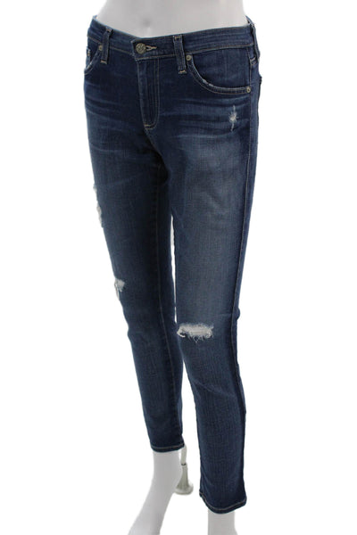 AG Adriano Goldschmied Women Ankle Skinny Jeans Dark Blue Size 27