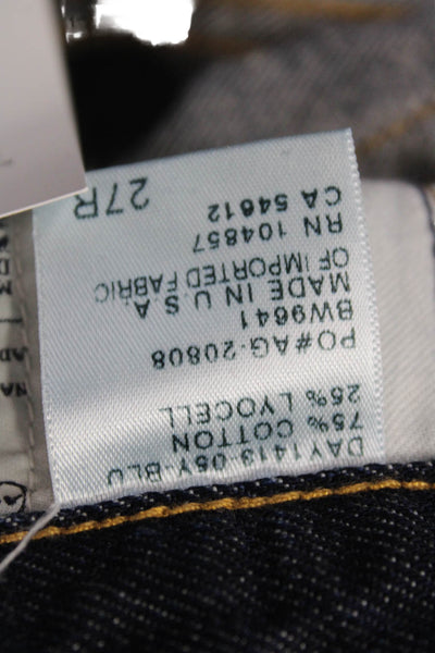 AG Adriano Goldschmied Women Cropped Dark Blue Mid Rise Jeans Petite Size 27