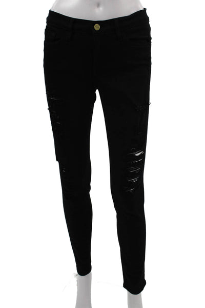 Frame Denim Womens Skinny Ankle Jeans Black Size 27