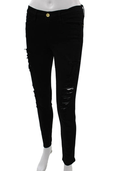 Frame Denim Womens Skinny Ankle Jeans Black Size 27