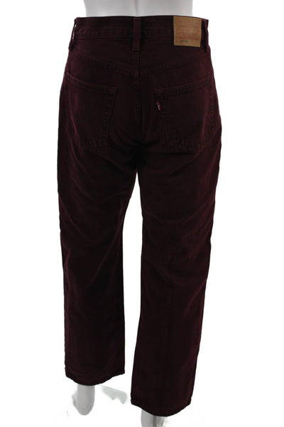 Levis Mens Straight Jeans Purple High Rise Button 100% Cotton Size 24