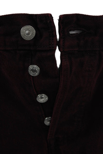 Levis Mens Straight Jeans Purple High Rise Button 100% Cotton Size 24