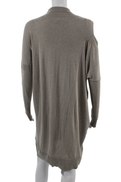 Allsaints Womens Sweater Dress Gray Mock Neck Long Sleeve Cotton Rayon Size S