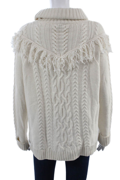 Joie Unisex Pullover Turtleneck Beige Wool Cashmere Sweater Long Sleeve Size S