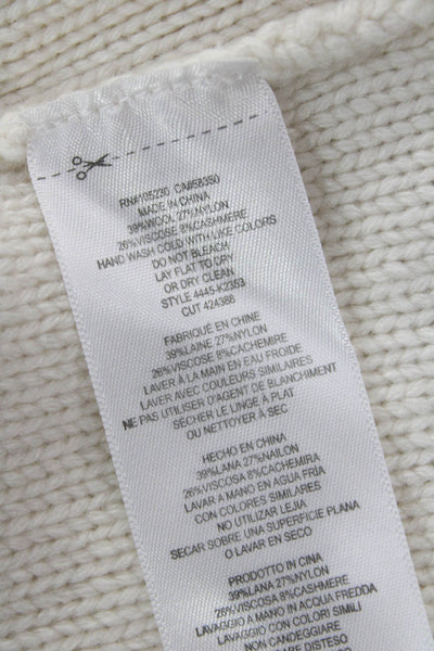 Joie Unisex Pullover Turtleneck Beige Wool Cashmere Sweater Long Sleeve Size S