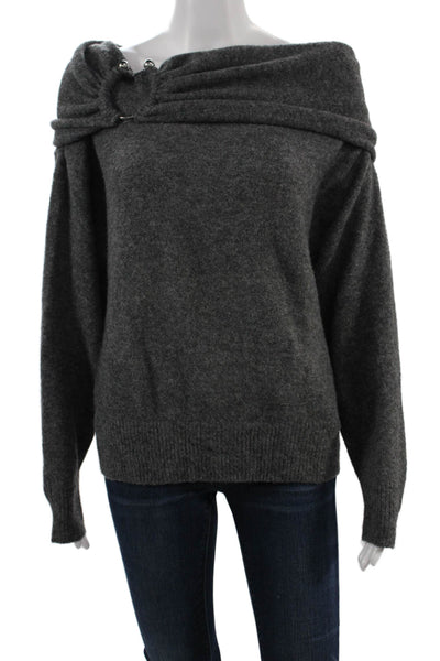 Zara Unisex Pullover Sweater Dark Gray Long Sleeve Polyester Blend Size M