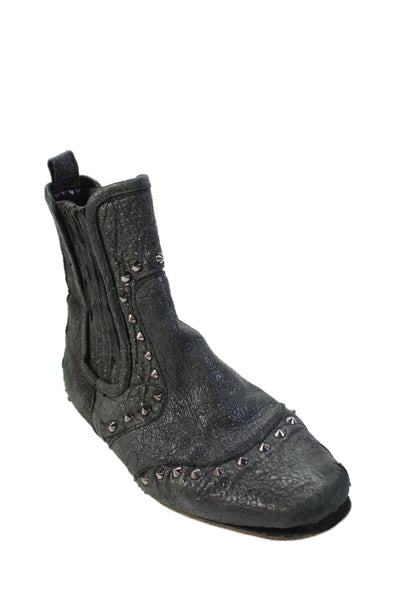 Zadig & Voltaire Womens Leather Studded Pull On Ankle Boots Black Size 37 7