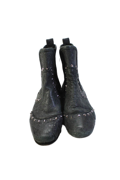 Zadig & Voltaire Womens Leather Studded Pull On Ankle Boots Black Size 37 7