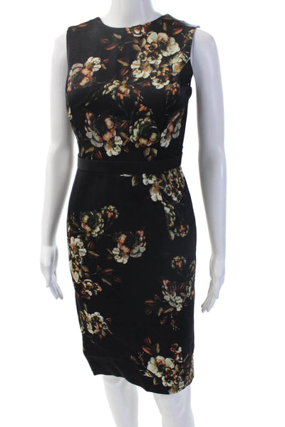 Jason Wu Womens Sheath Dress Black Wool Sleeveless Round Neck Midi Size 4