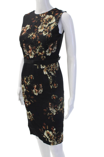 Jason Wu Womens Sheath Dress Black Wool Sleeveless Round Neck Midi Size 4