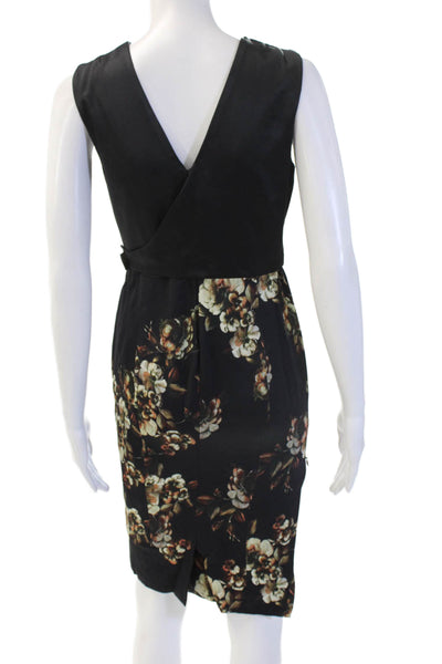 Jason Wu Womens Sheath Dress Black Wool Sleeveless Round Neck Midi Size 4