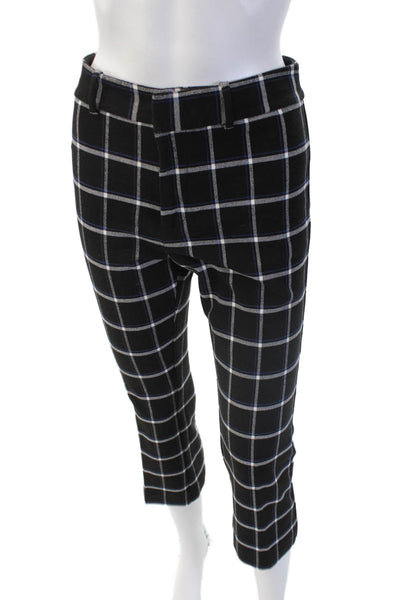 Derek Lam 10 Crosby Unisex Ankle Cropped Dress Pants Black Plaid Size 4