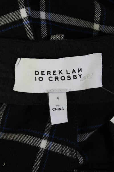 Derek Lam 10 Crosby Unisex Ankle Cropped Dress Pants Black Plaid Size 4