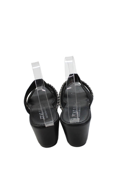 Italian Shoemakers Women's Platform Wedge Embellish Sandals Black Size 6.5