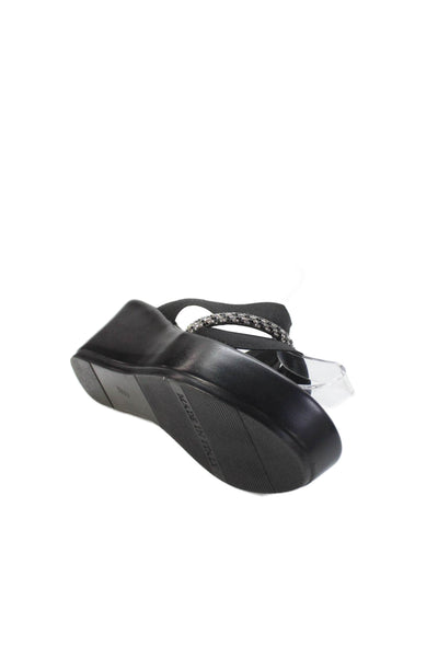 Italian Shoemakers Women's Platform Wedge Embellish Sandals Black Size 6.5