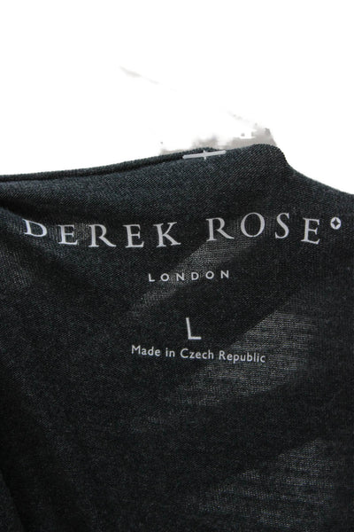 Derek Rose Unisex Basic Crewneck Dark Gray T-Shirt Size L