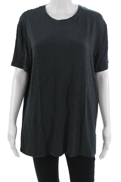Derek Rose Women Basic Crew Neck Short Sleeve T-Shirt Dark Gray Size L