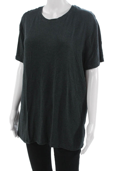 Derek Rose Women Basic Crew Neck Short Sleeve T-Shirt Dark Gray Size L